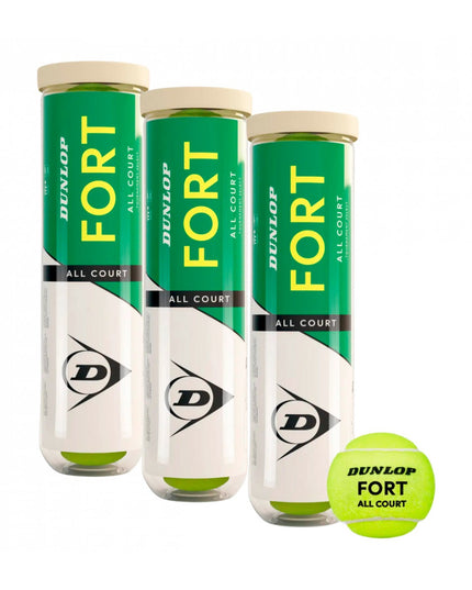 3 confezioni di palline Dunlop Fort All Court Ts da 4 palline TENNIS