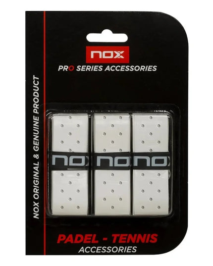 Blister (Confezione 3) Nox Pro Overgrips bianchi perforati
