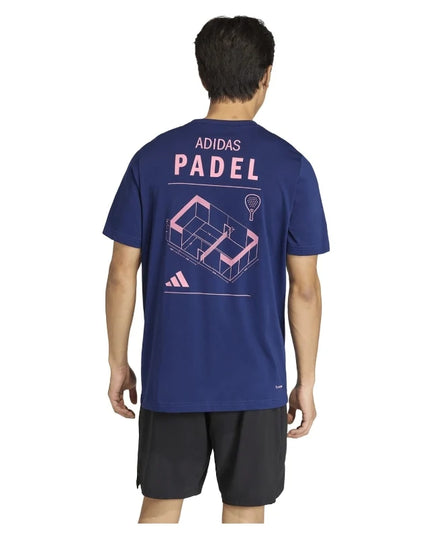 T-shirt Adidas M Padel Cat G blu scuro