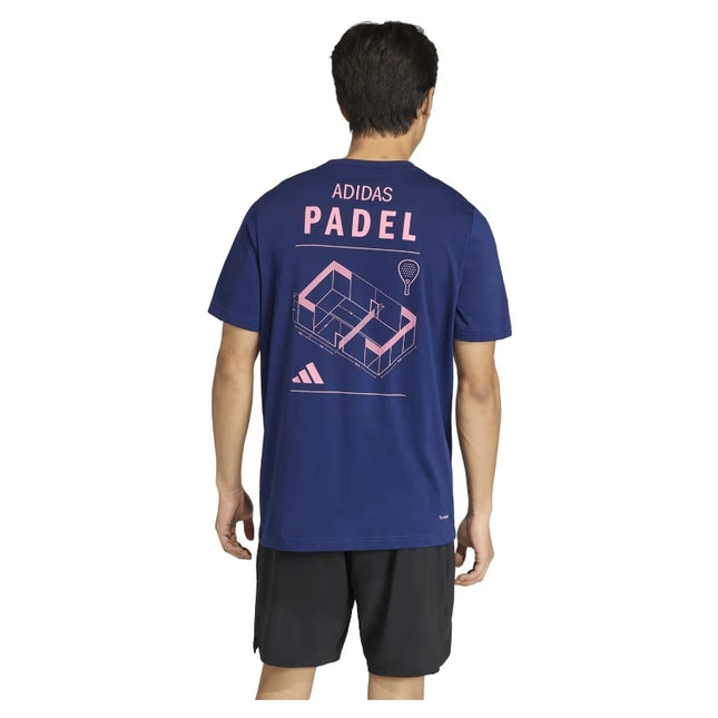 T-shirt Adidas M Padel Cat G blu scuro