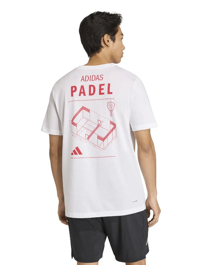 Maglietta bianca Adidas M Padel Cat GT