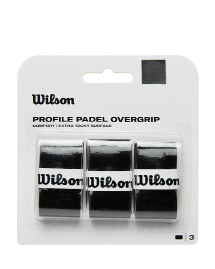 Pack 3 Wilson Profile Padel Overgrips Comfort Black tacky