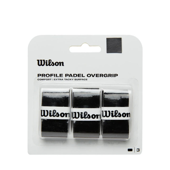 Pack 3 Wilson Profile Padel Overgrips Comfort Black tacky