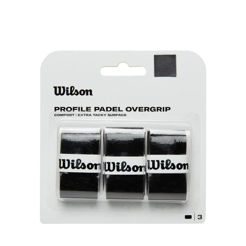 Pack 3 Wilson Profile Padel Overgrips Comfort Black tacky