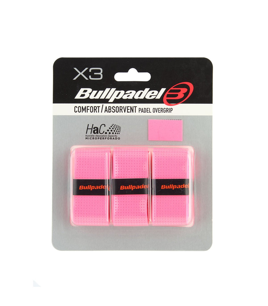 Pack da 3 Overgrip Bullpadel GB1201-722 Rosa Fluo